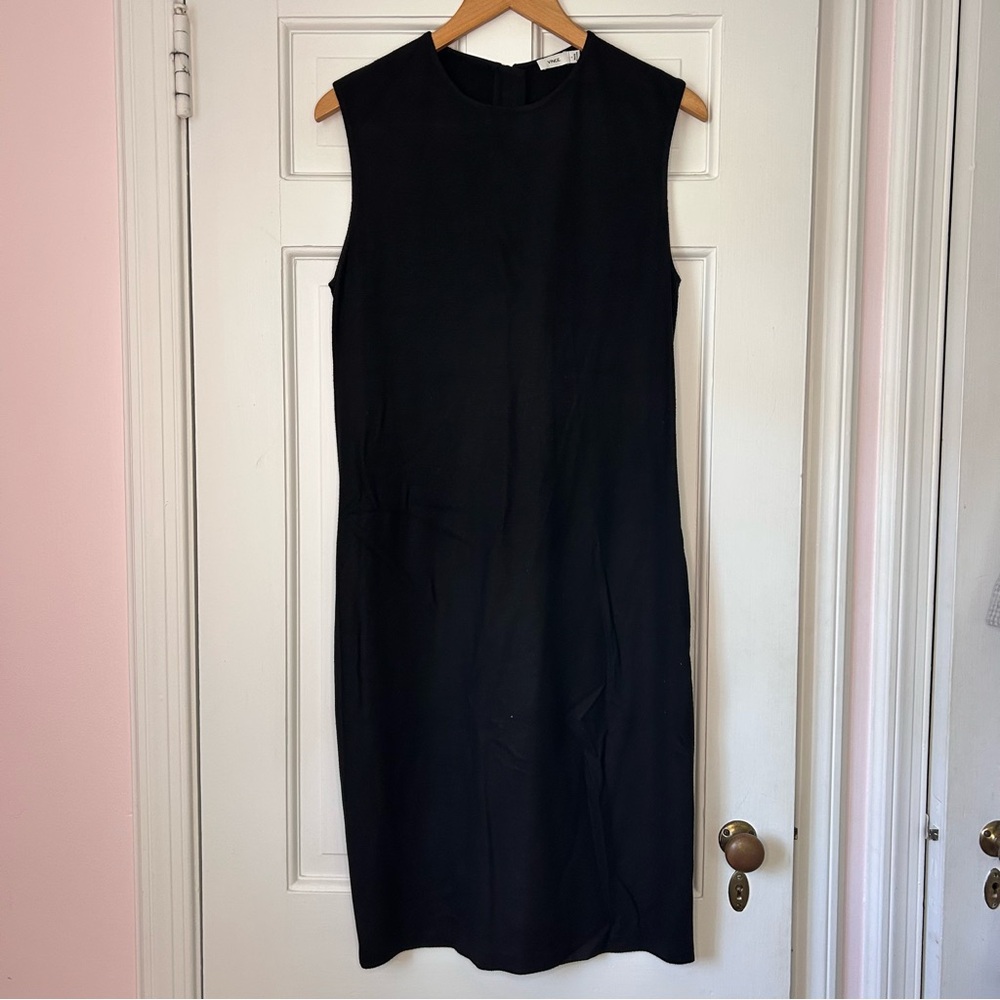 Vince Black Sleeveless Midi Sheath Dress Size Large